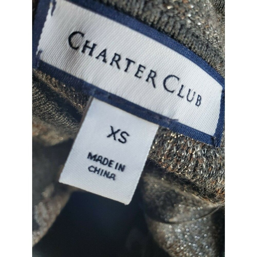 Vintage NWT Charter Club Embroidered Gray Floral Sweater XS Refined Opulence - Picture 5 of 7